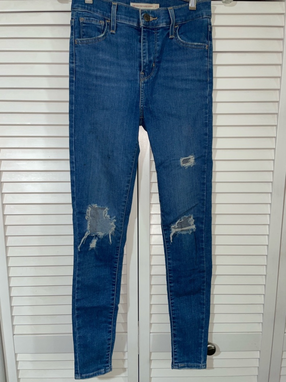 Levi's 720 high rise super skinny Distressed Skinny Jeans